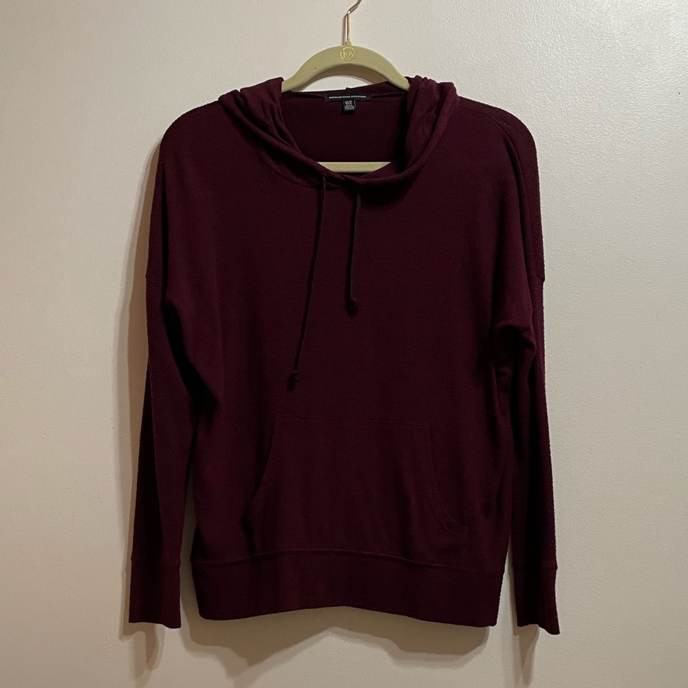 American Eagle Maroon Hooded Sweatshirt